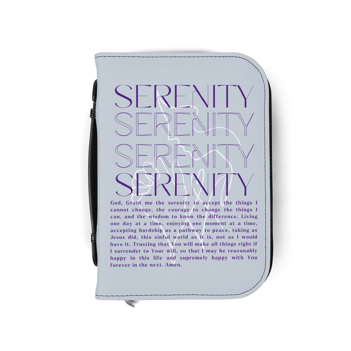Serenity Prayer Zippered Bible Cover - Ocean