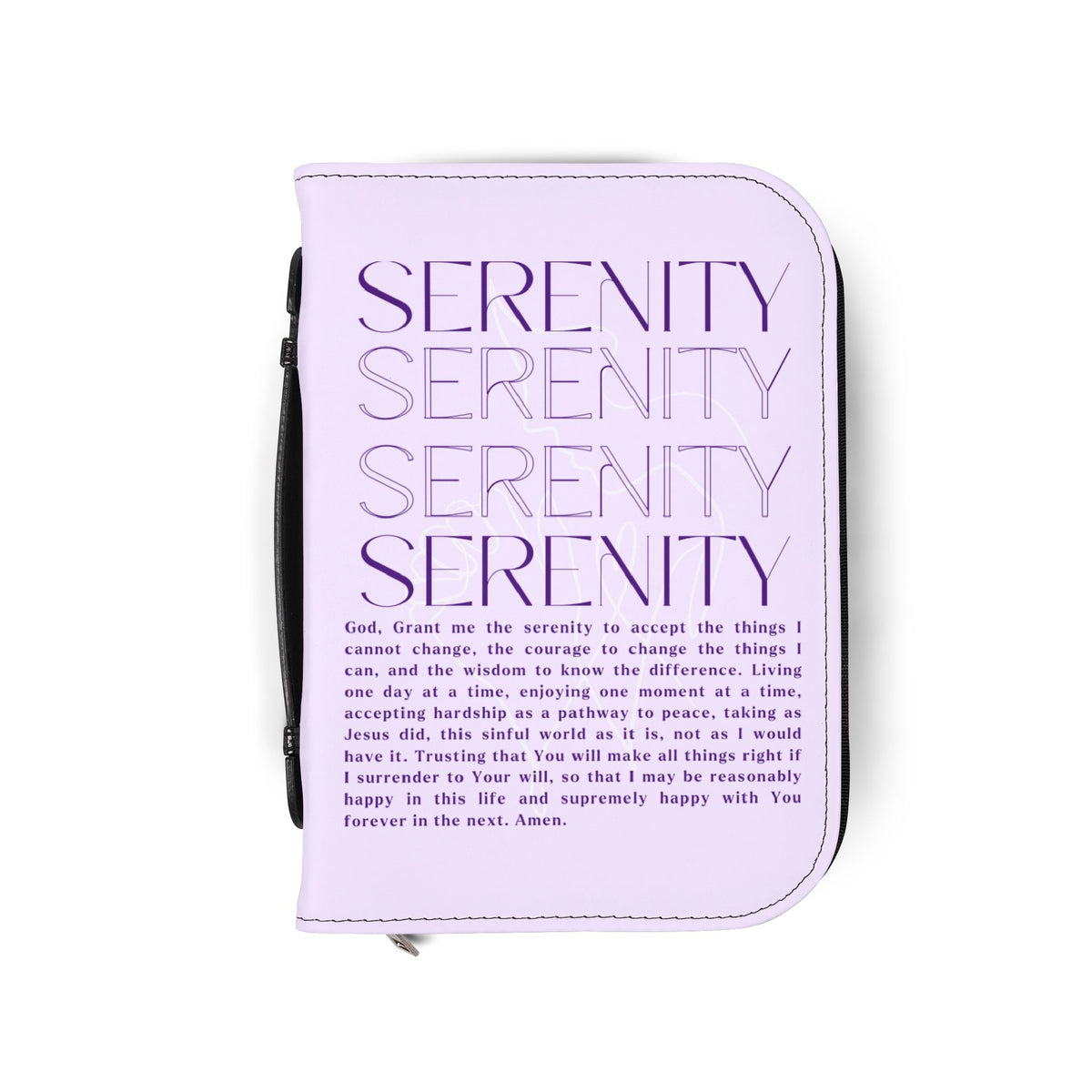 Serenity Prayer Zippered Bible Cover - Lilac