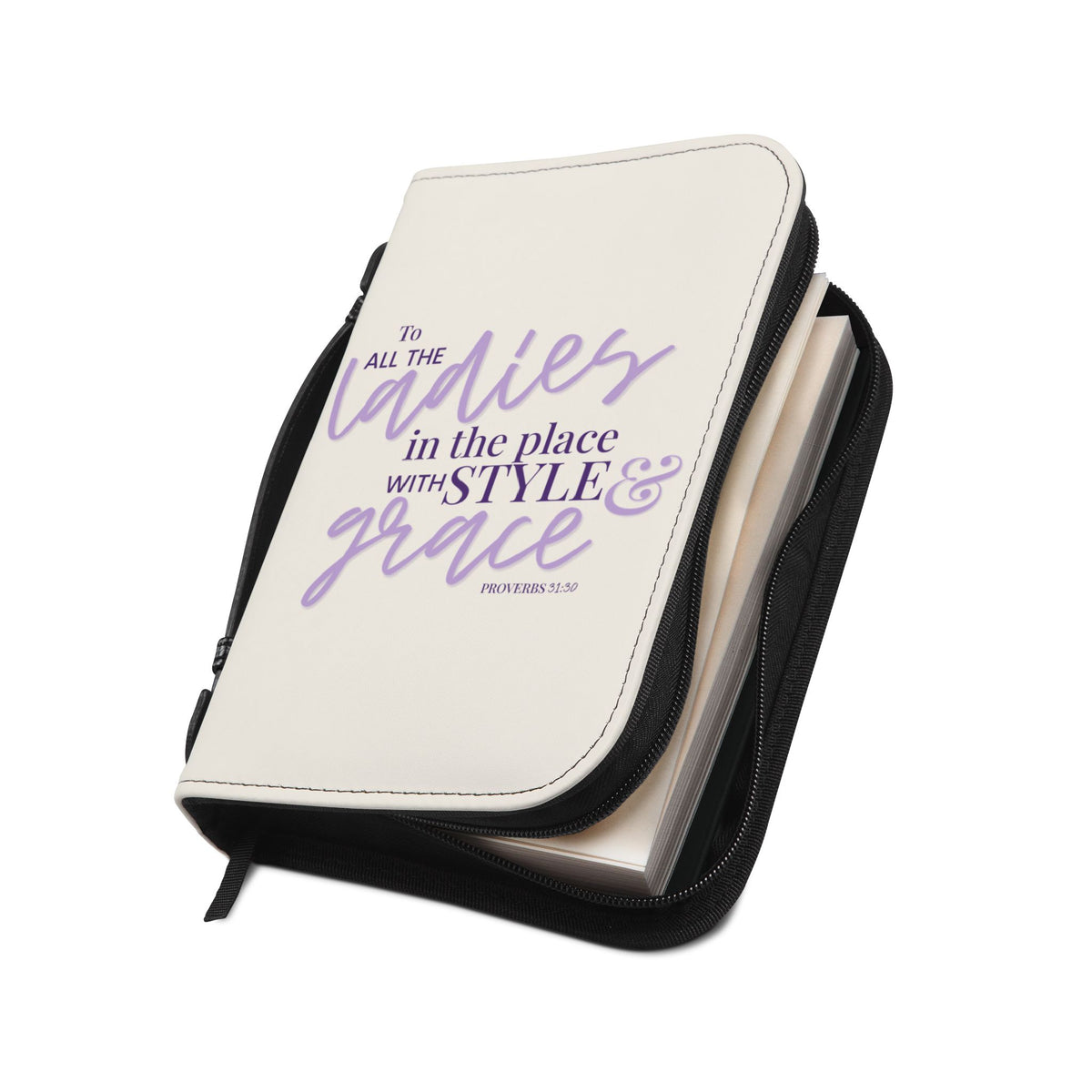 Style & Grace Zippered Bible Case - Snow