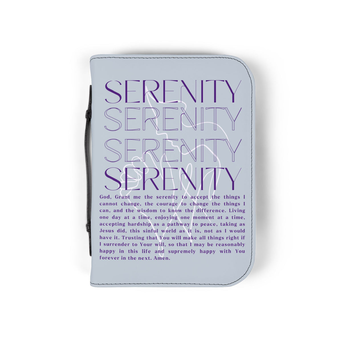 Serenity Prayer Zippered Bible Cover - Ocean