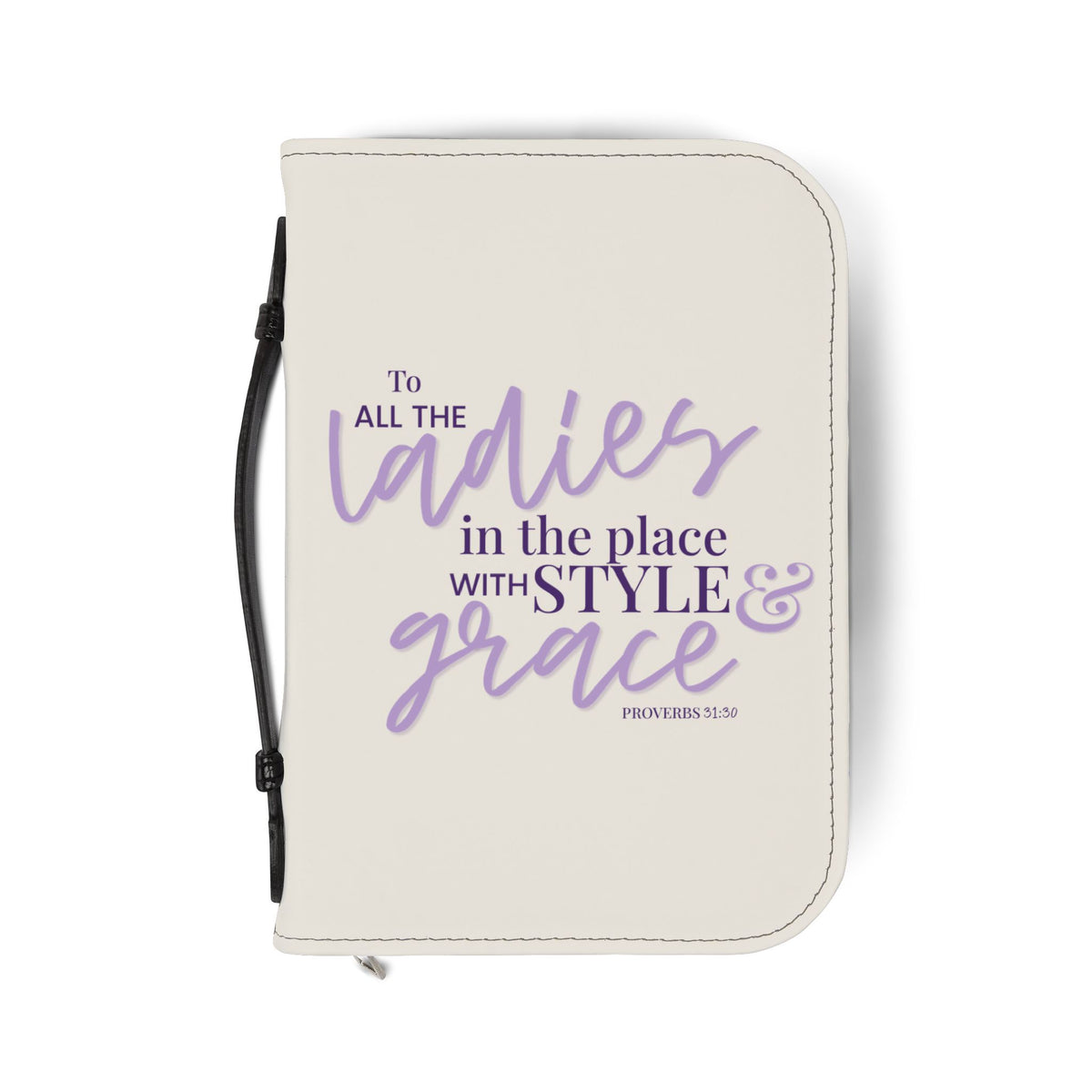 Style & Grace Zippered Bible Case - Snow
