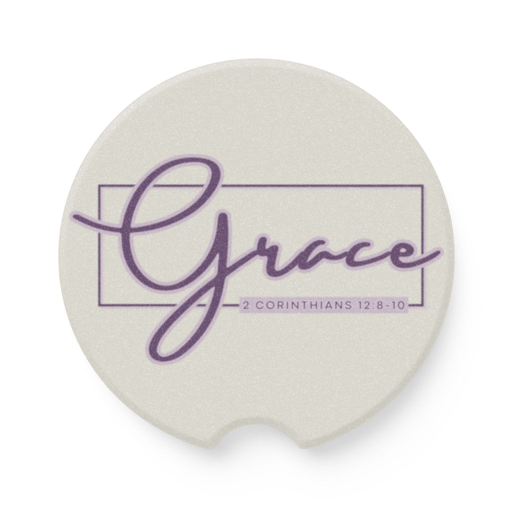 Grace 2 Corinthians 12:9-10 Inspirational Soapstone Car Coaster