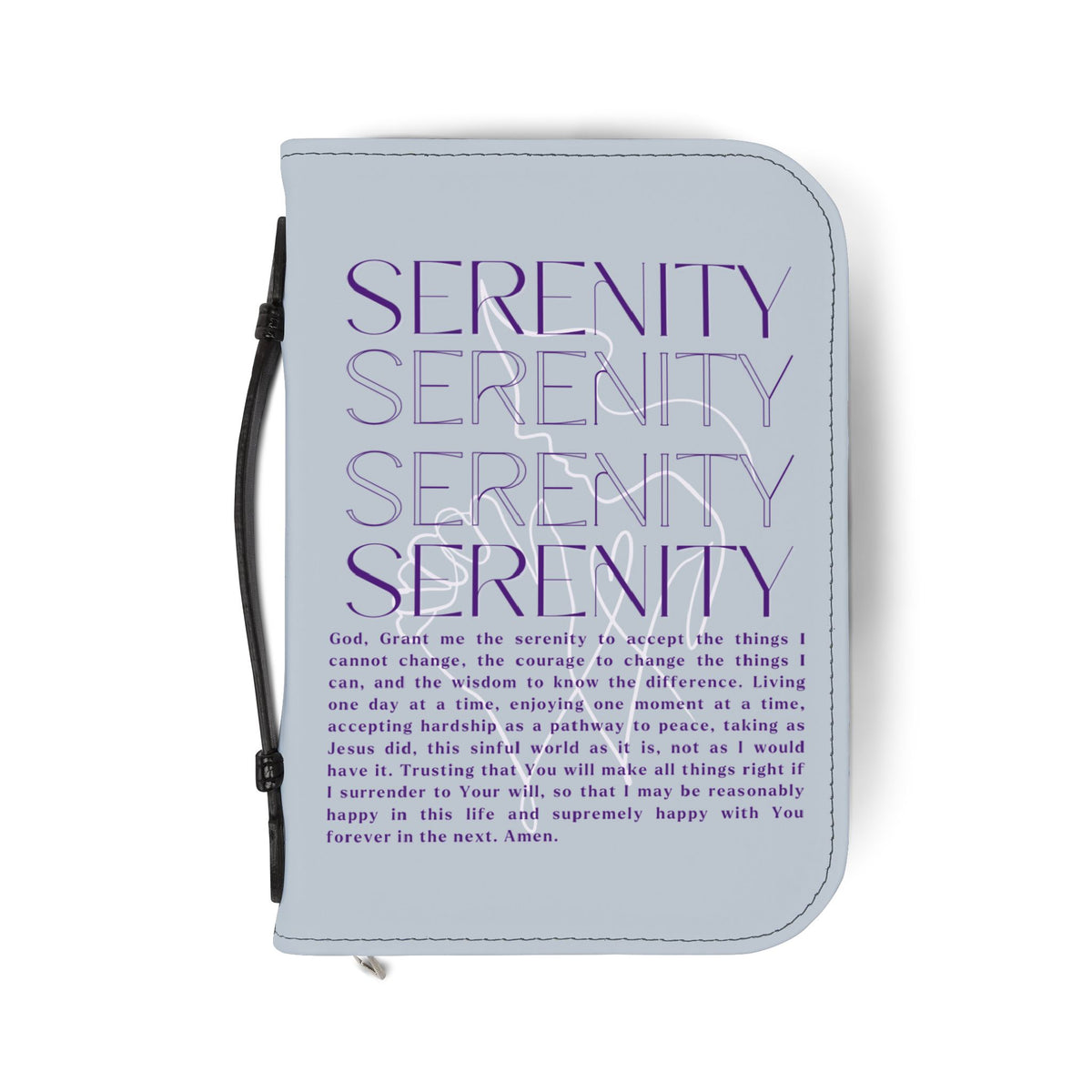 Serenity Prayer Zippered Bible Cover - Ocean