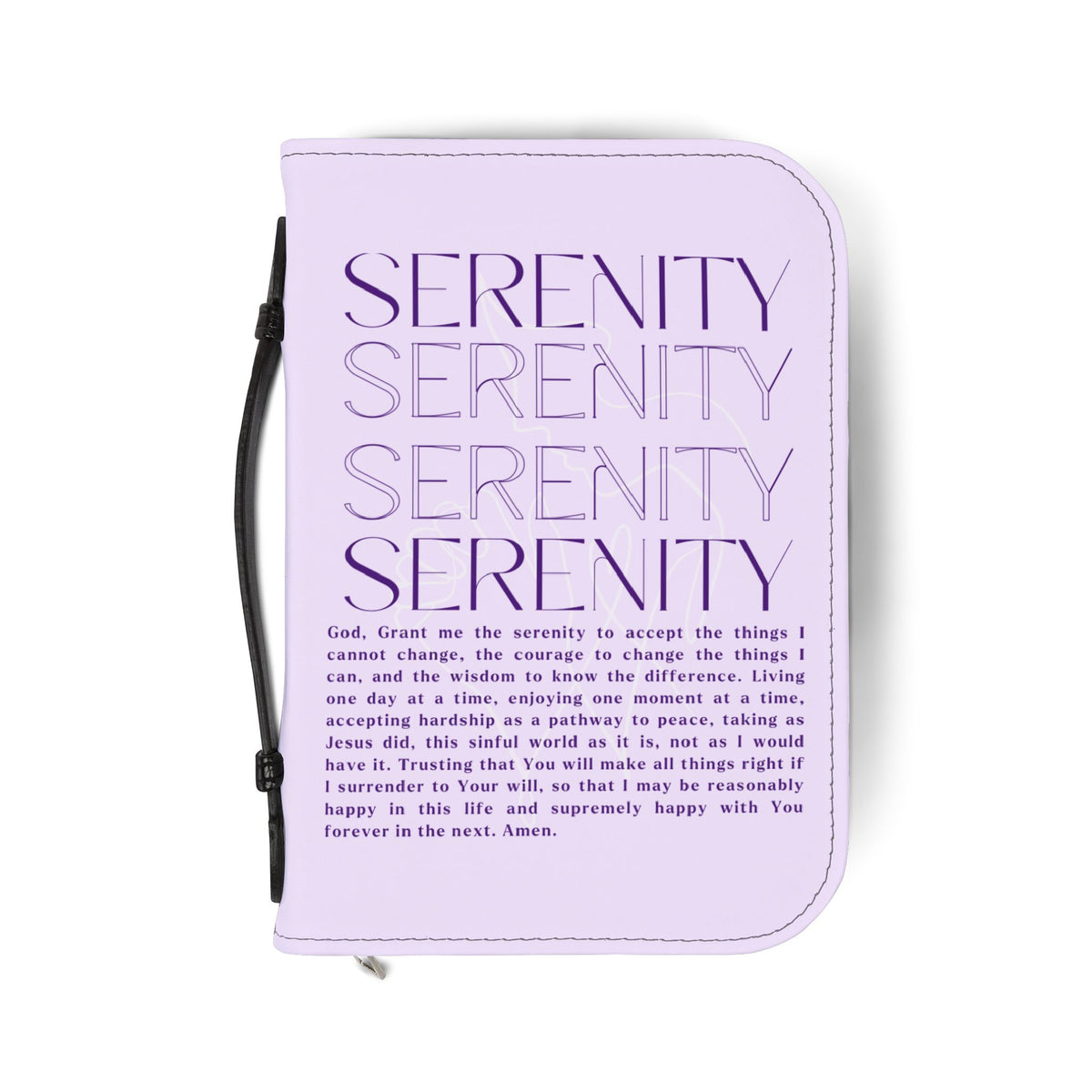 Serenity Prayer Zippered Bible Cover - Lilac
