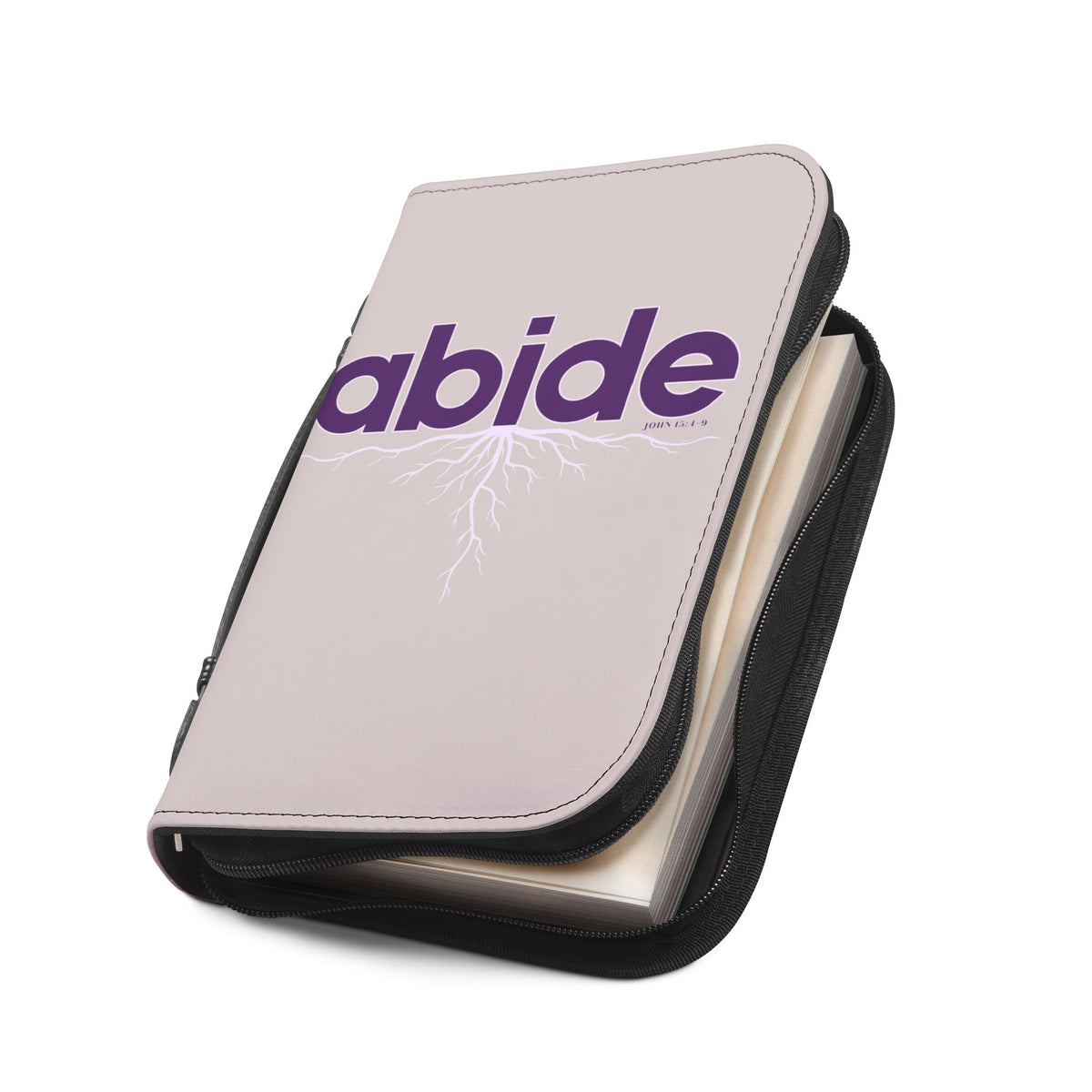 Abide John 15 Zippered Bible Case - Rose