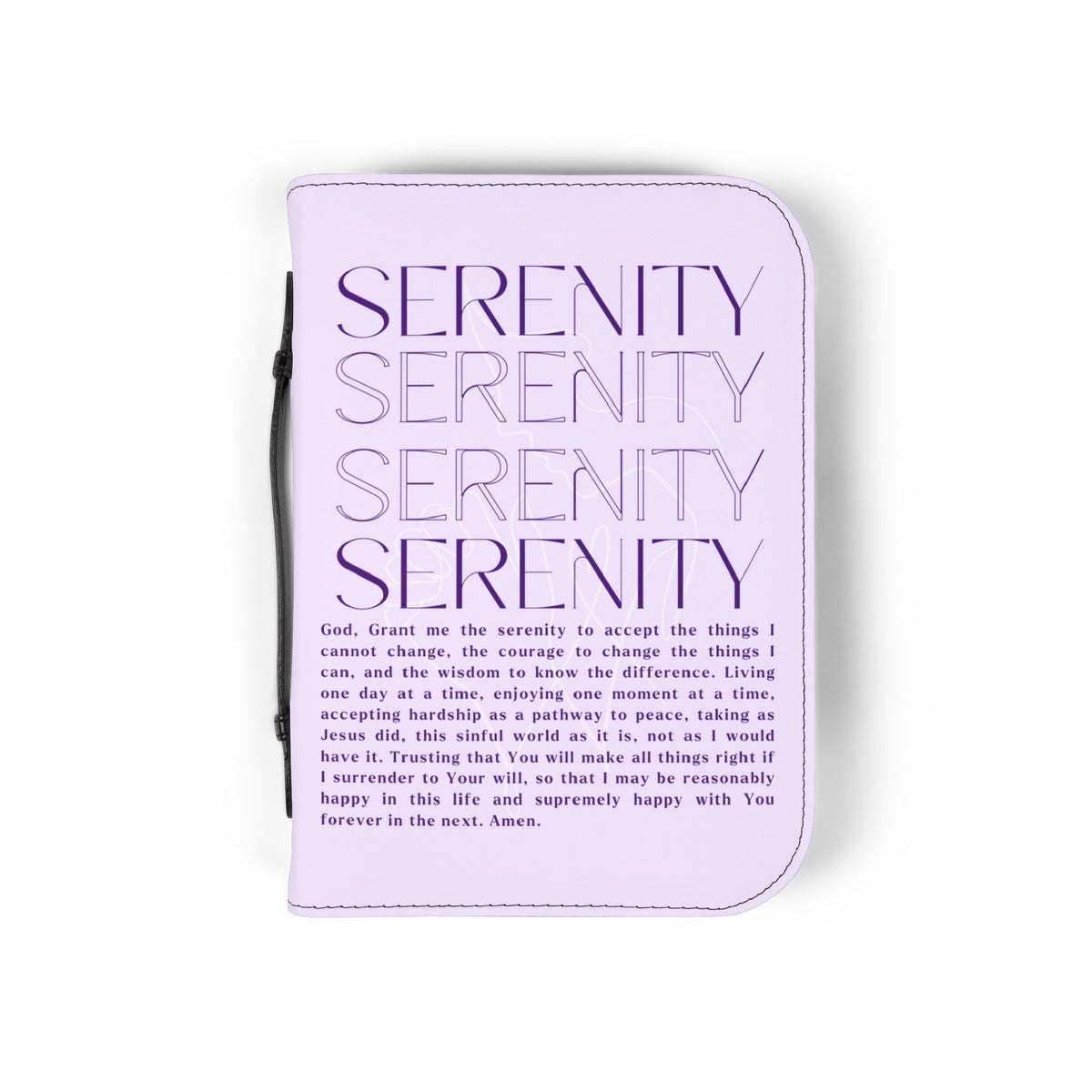 Serenity Prayer Zippered Bible Cover - Lilac