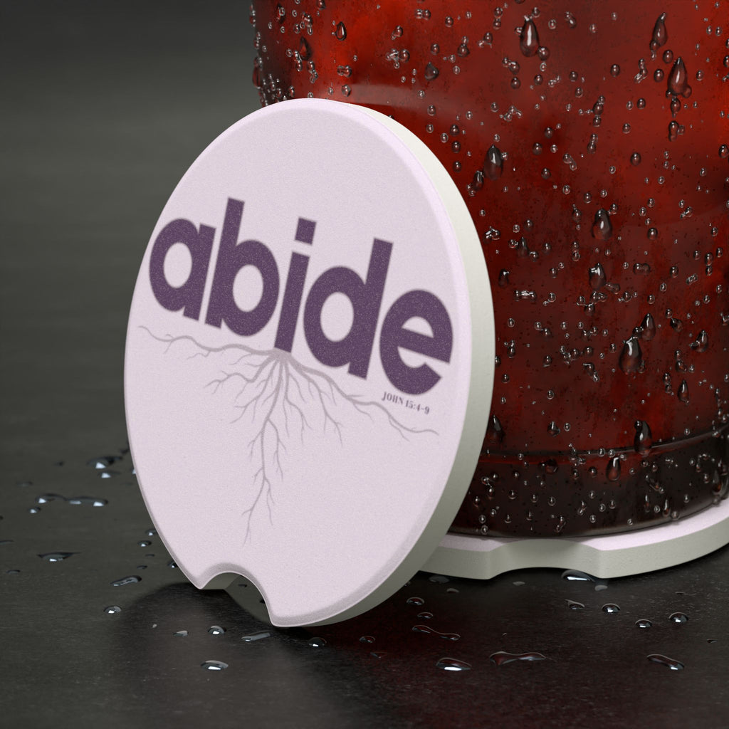 Abide John 15 Soapstone Car Coaster