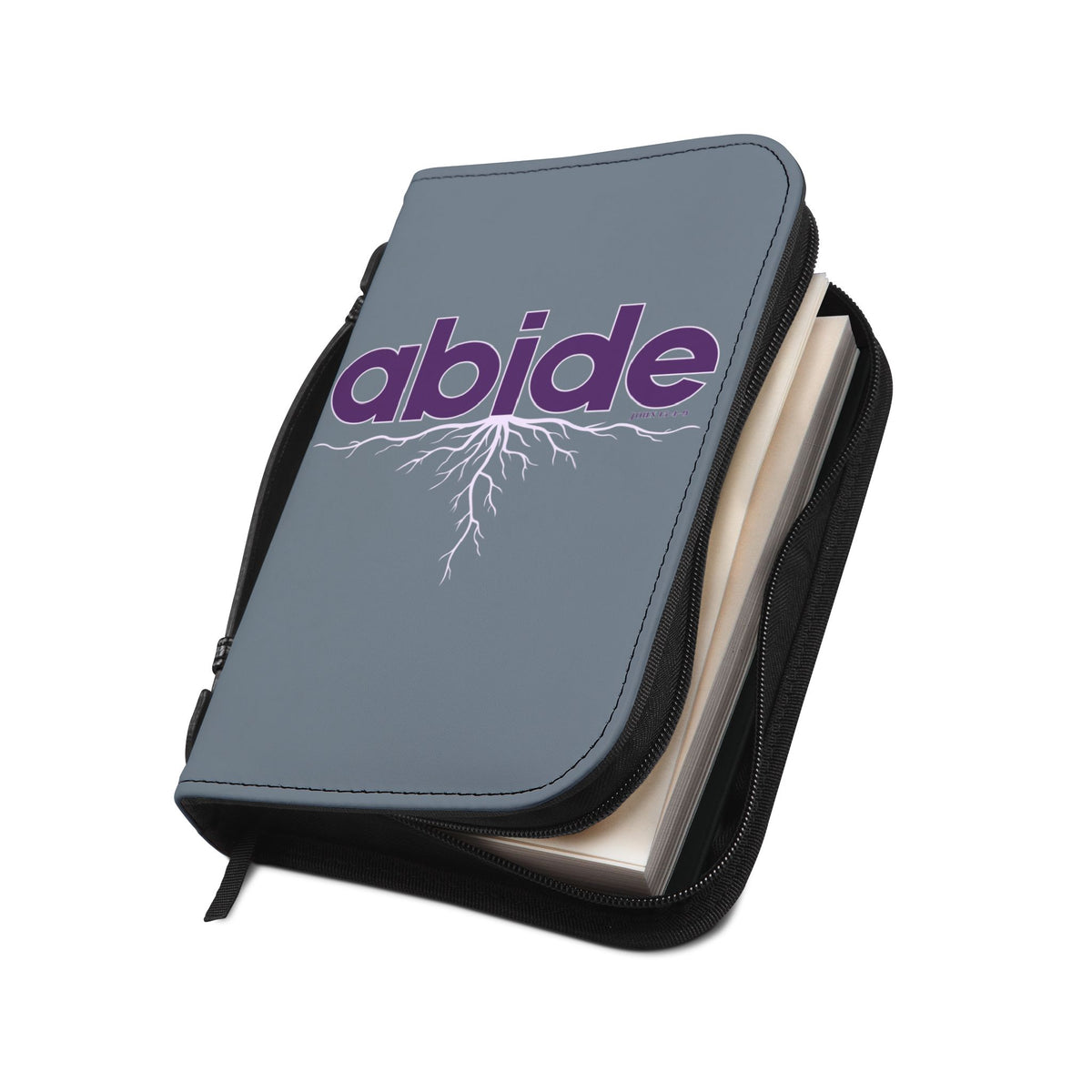 Abide John 15 Zippered Bible Case - Slate
