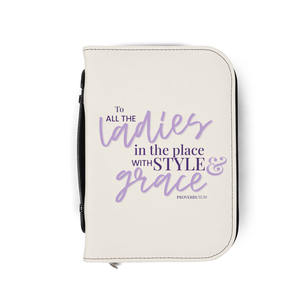 Style & Grace Zippered Bible Case - Snow