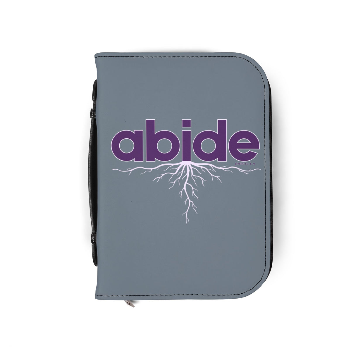 Abide John 15 Zippered Bible Case - Slate
