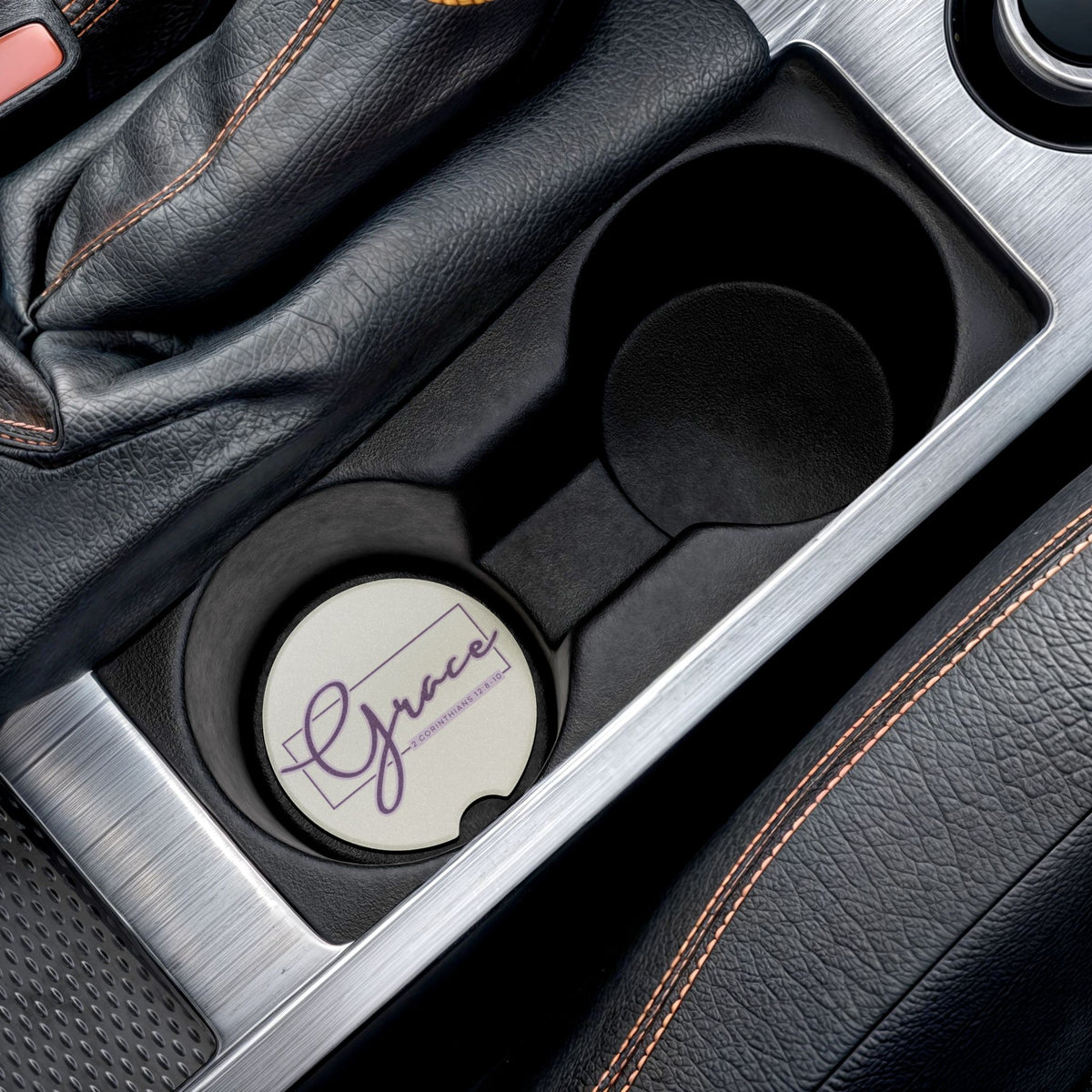 Grace 2 Corinthians 12:9-10 Inspirational Soapstone Car Coaster